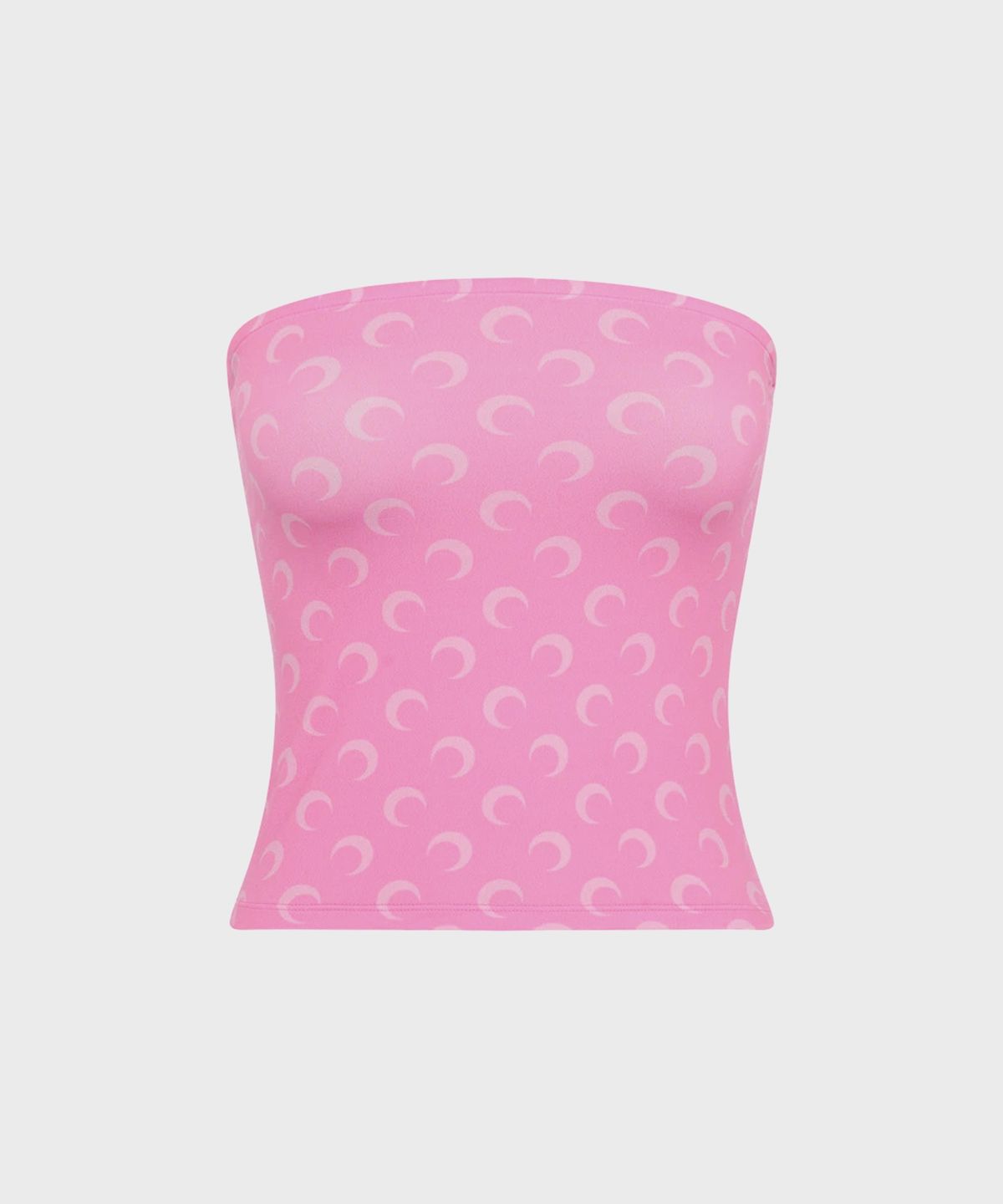 마린 세르(MARINE SERRE) (W) 문 프린티드 저지 뷔스티에 탑 핑크 MOON PRINTED JERSEY BUSTIER TOP PK30 PINK