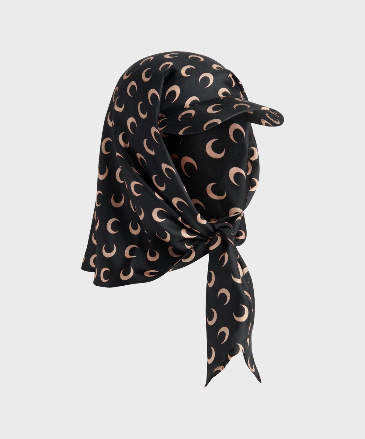 마린 세르(MARINE SERRE) (U) 문 실크 베일드 캡 인버스 탄 MOON SILK VEILED CAP IT99 INVERSE TAN