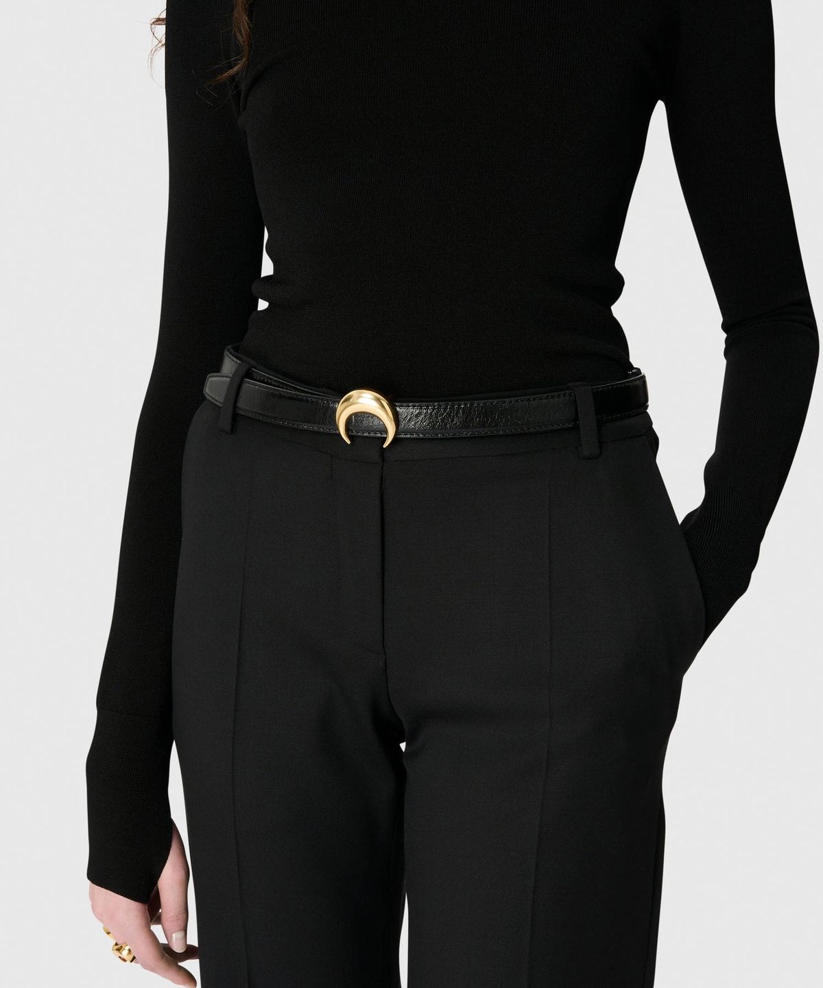 마린 세르(MARINE SERRE) (U) MS 문 벨트 블랙 골드 MS MOON BELT BK93 BLACK/GOLD