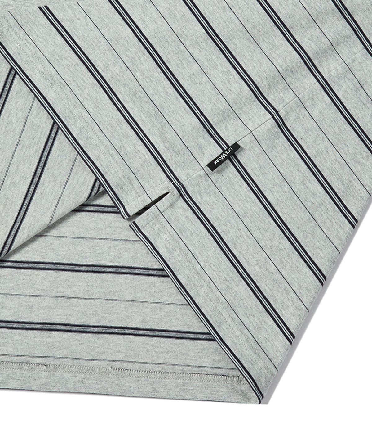 라이프워크 키즈(LIFEWORK KIDS) 키즈) 스탬프 스트라이프 링거 반팔 티셔츠