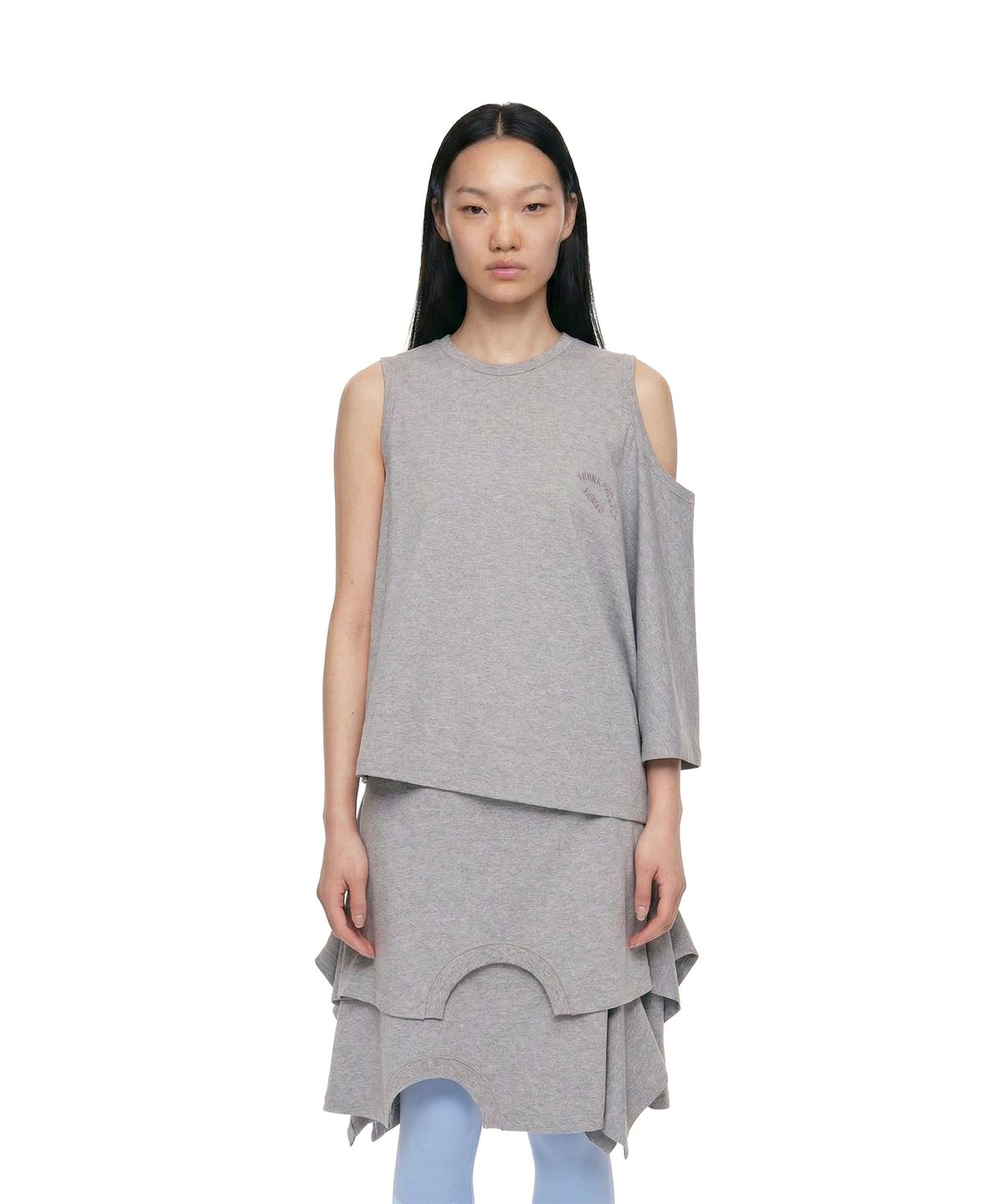 트렁크프로젝트(TRUNK PROJECT) Two-Way Crewneck T-Shirt_Grey