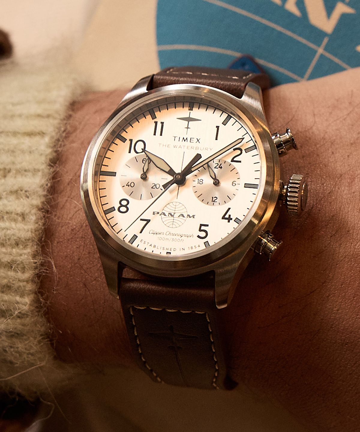 타이맥스(TIMEX) 타이맥스 x 팬암 워터베리 에이스 크로노그래프 남자손목시계 41mm