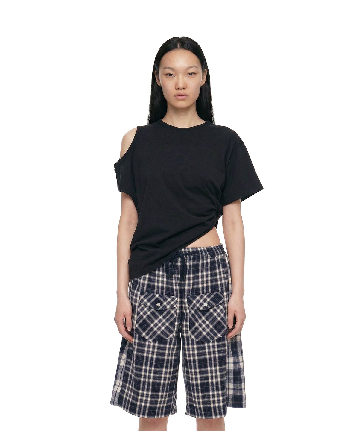 트렁크프로젝트(TRUNK PROJECT) Two-Way Crewneck T-Shirt_Black