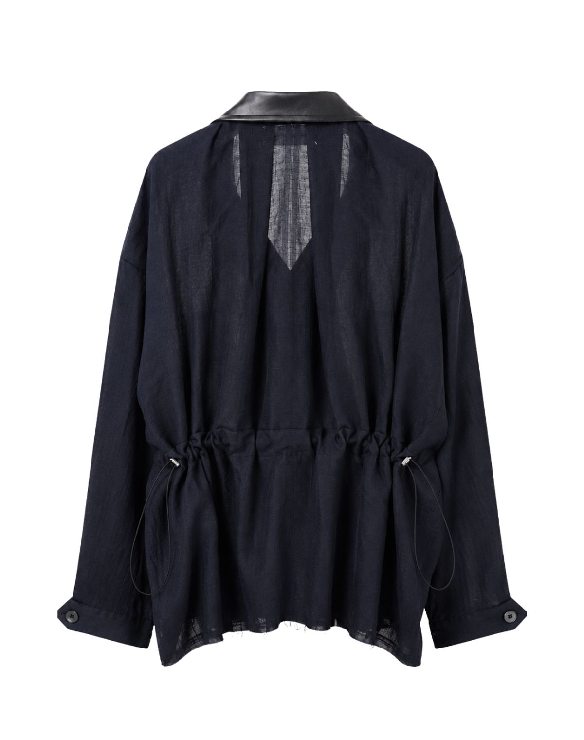 오디너리피플(ORDINARY PEOPLE) RE : LEATHER COLLAR FRENCH SHACKET [NAVY]