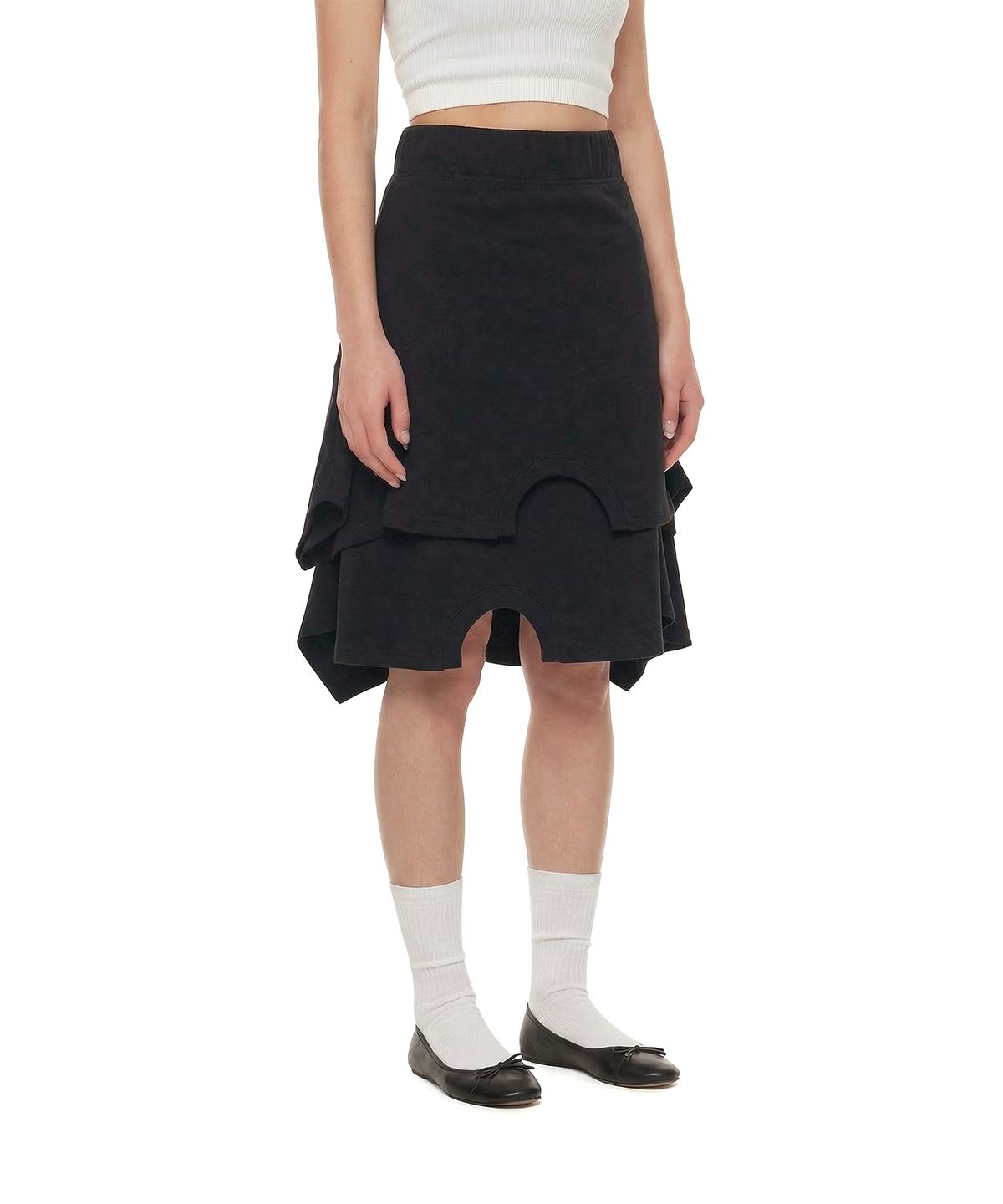 트렁크프로젝트(TRUNK PROJECT) Upside-Down Midi Skirt_Black