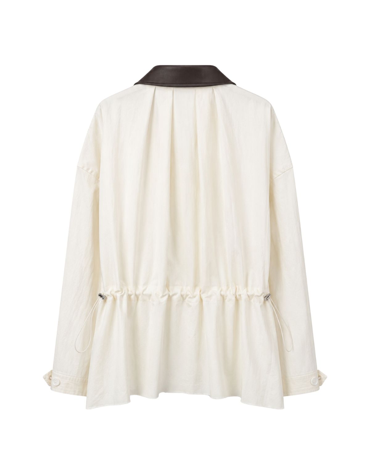 오디너리피플(ORDINARY PEOPLE) RE : LEATHER COLLAR FRENCH SHACKET [WHITE]