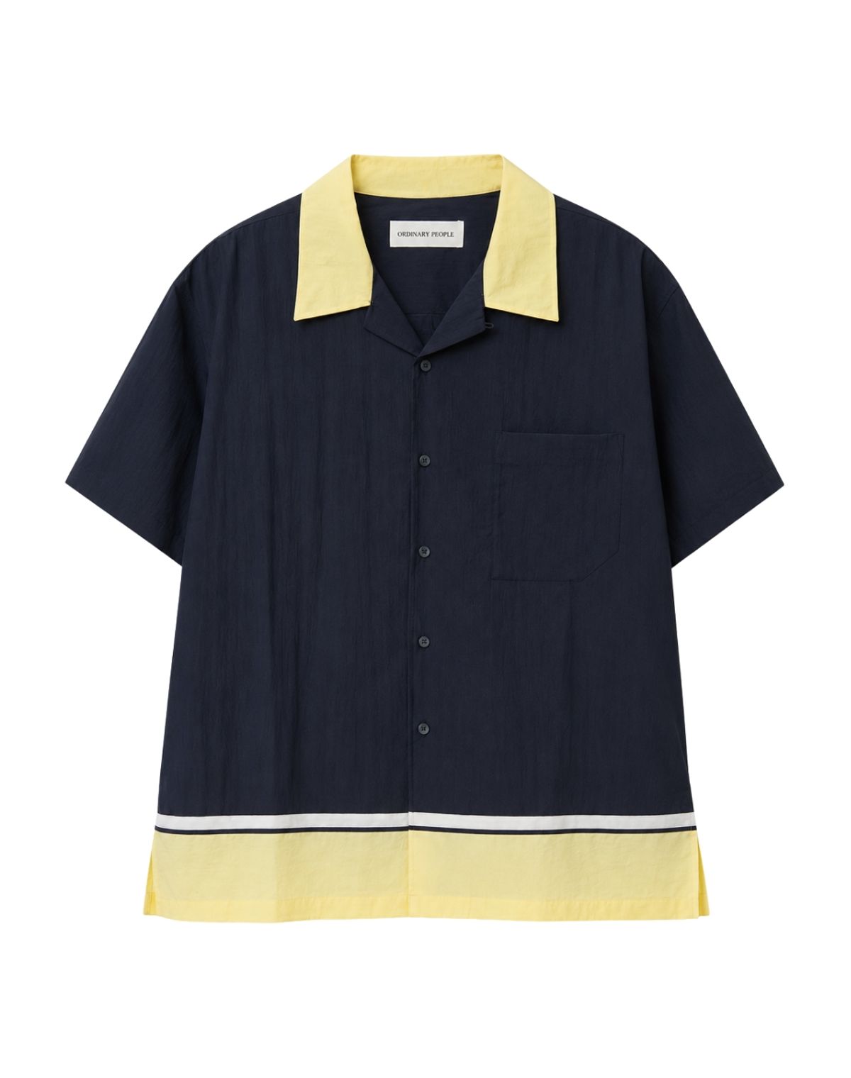 오디너리피플(ORDINARY PEOPLE) RE : Triple Tone Resort Shirt [NAVY]