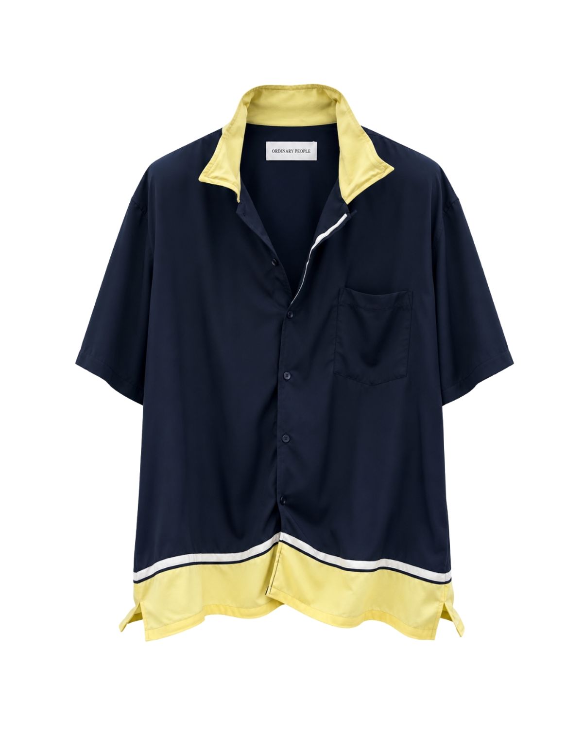 오디너리피플(ORDINARY PEOPLE) RE : Triple Tone Resort Shirt [NAVY]