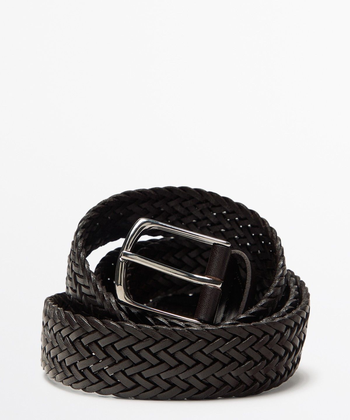 마시모두띠(MASSIMO DUTTI) 브레이디드 나파 가죽 벨트