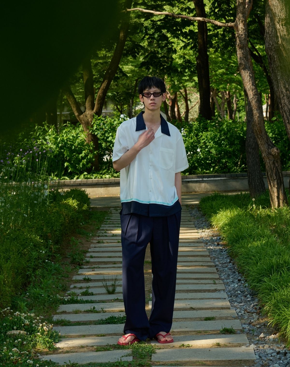 오디너리피플(ORDINARY PEOPLE) RE : Triple Tone Resort Shirt [WHITE]
