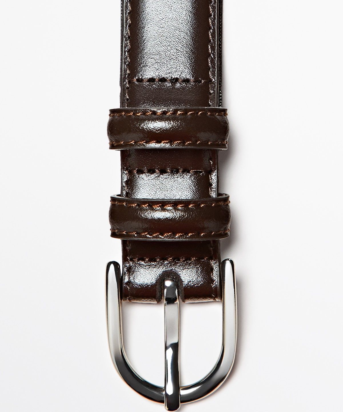 마시모두띠(MASSIMO DUTTI) 오벌 버클 스티치 나파 레더 벨트