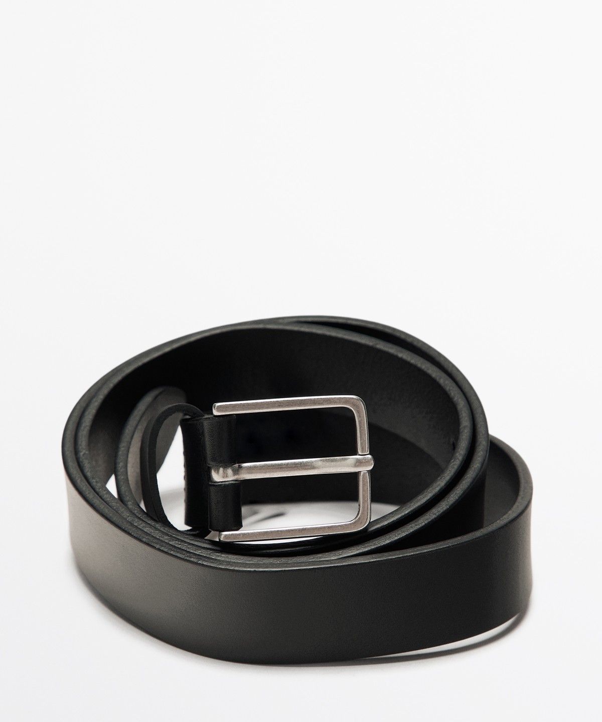 마시모두띠(MASSIMO DUTTI) 렉탱귤러 버클 나파 가죽 벨트