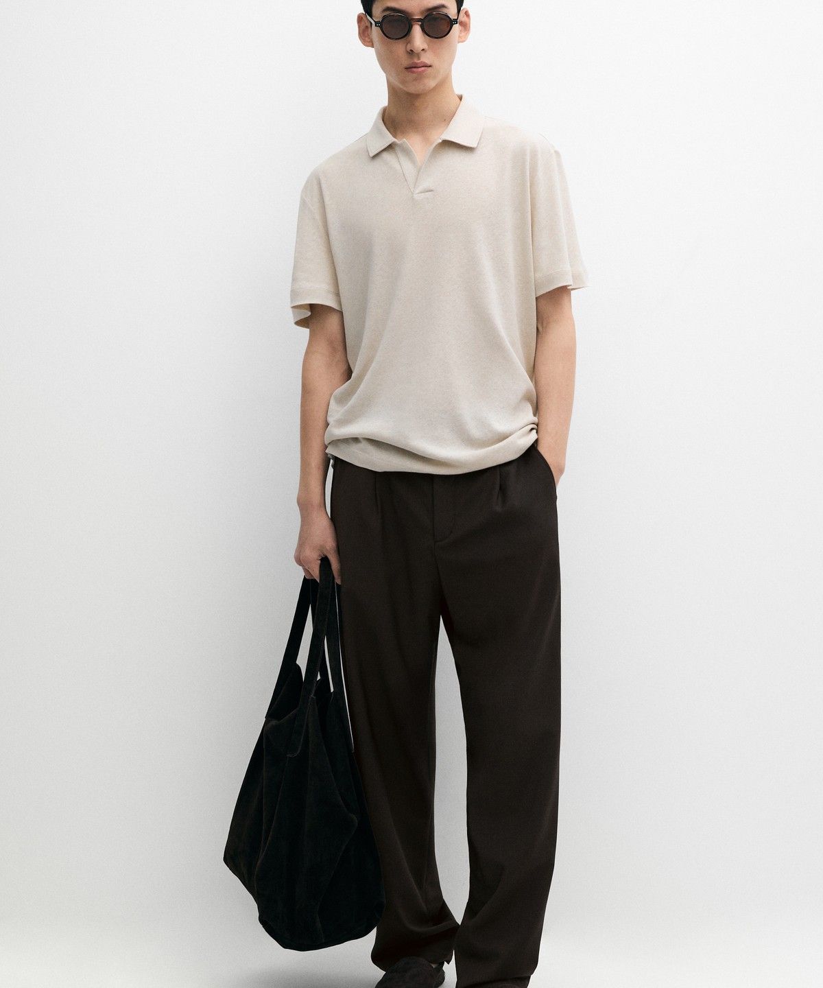 마시모두띠(MASSIMO DUTTI) 린넨 코튼 반팔 폴로셔츠