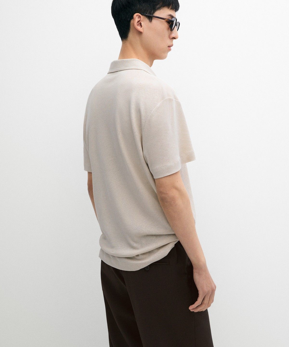 마시모두띠(MASSIMO DUTTI) 린넨 코튼 반팔 폴로셔츠