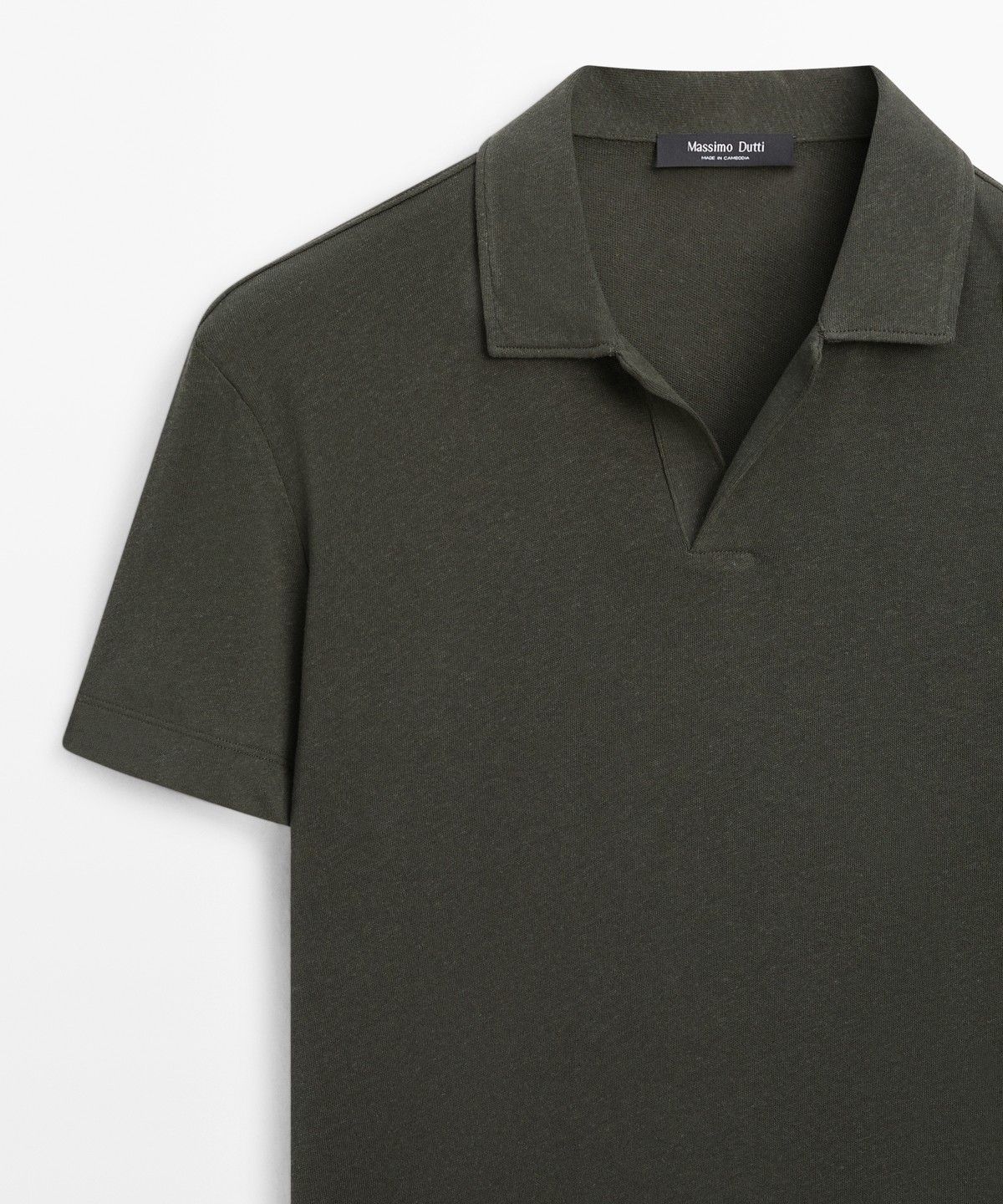 마시모두띠(MASSIMO DUTTI) 린넨 코튼 반팔 폴로셔츠