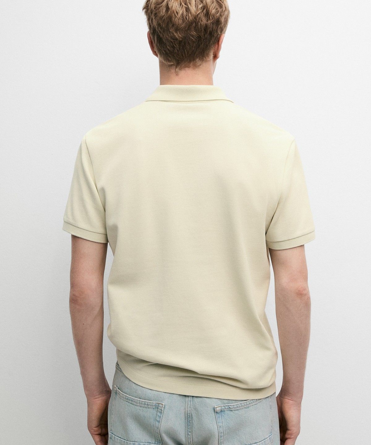 마시모두띠(MASSIMO DUTTI) 마이크로텍스처드 코튼 피케 폴로 셔츠