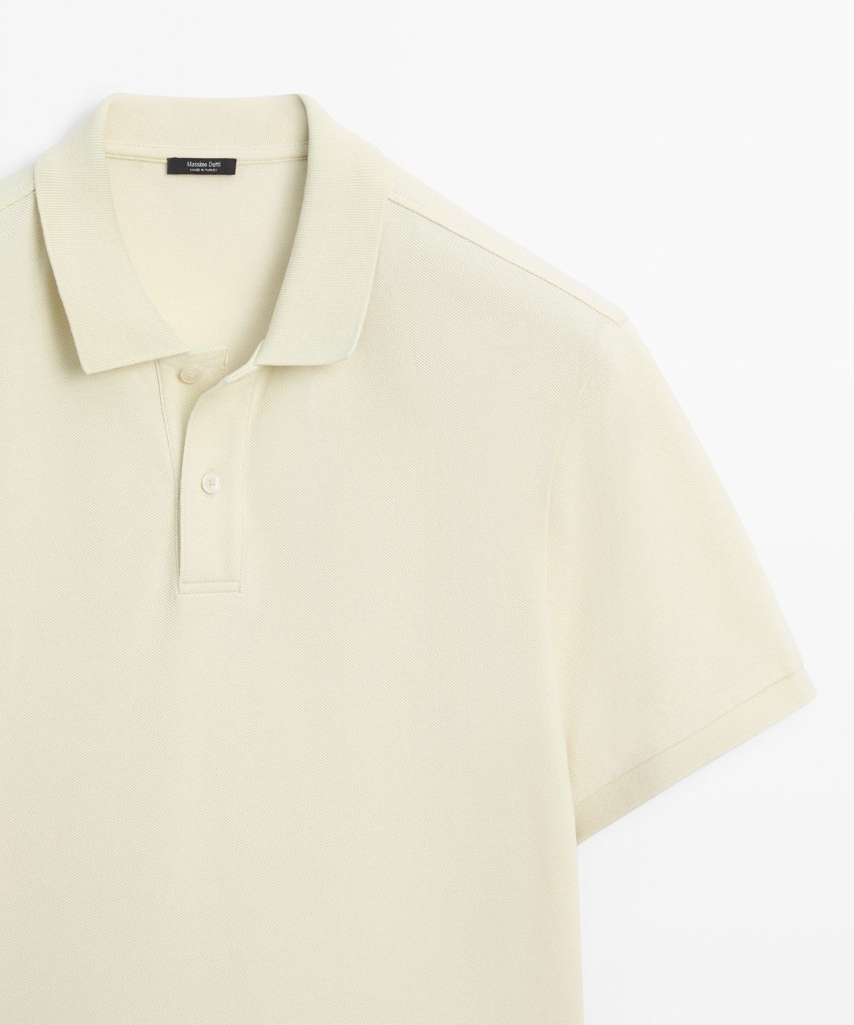마시모두띠(MASSIMO DUTTI) 마이크로텍스처드 코튼 피케 폴로 셔츠