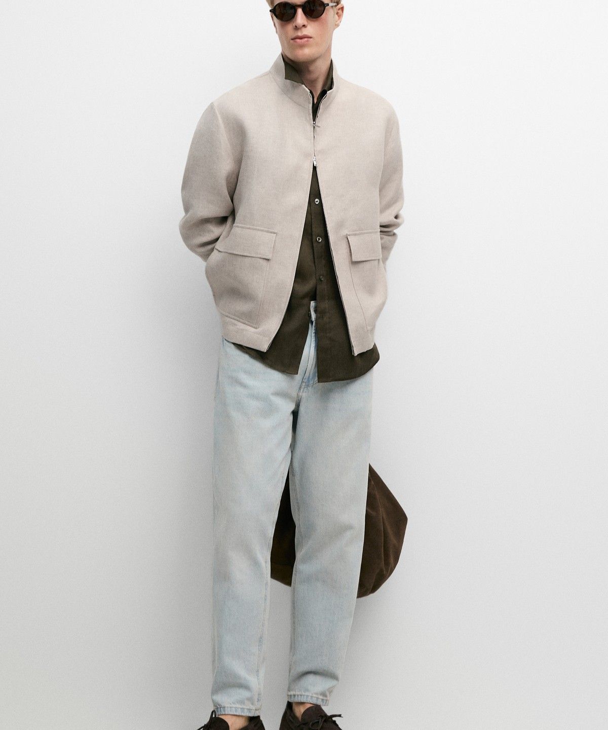 마시모두띠(MASSIMO DUTTI) 100% 린넨 토탈 룩 포켓 재킷