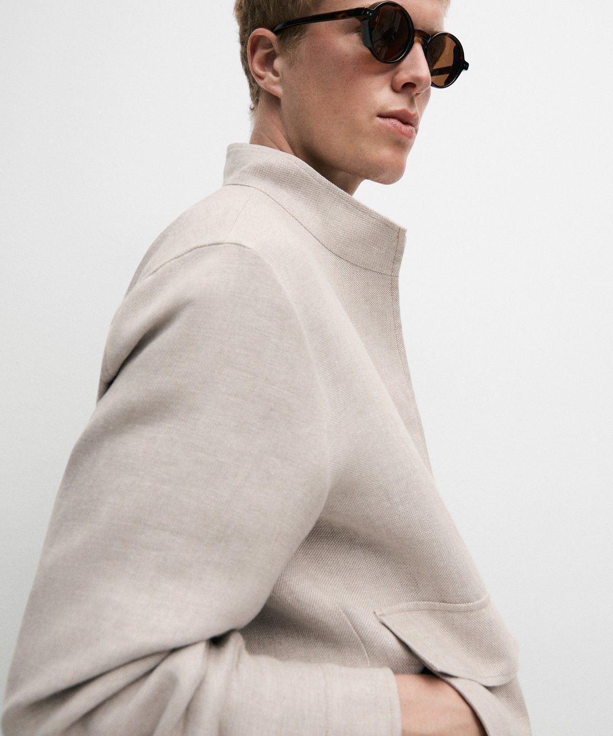 마시모두띠(MASSIMO DUTTI) 100% 린넨 토탈 룩 포켓 재킷