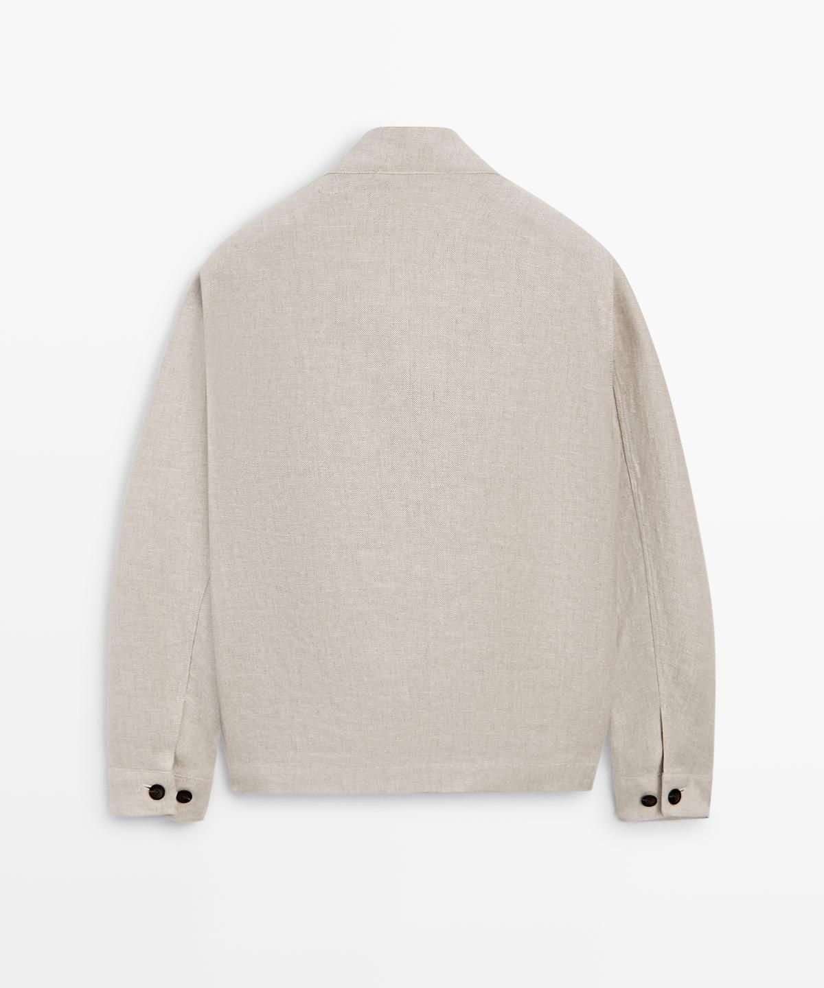 마시모두띠(MASSIMO DUTTI) 100% 린넨 토탈 룩 포켓 재킷