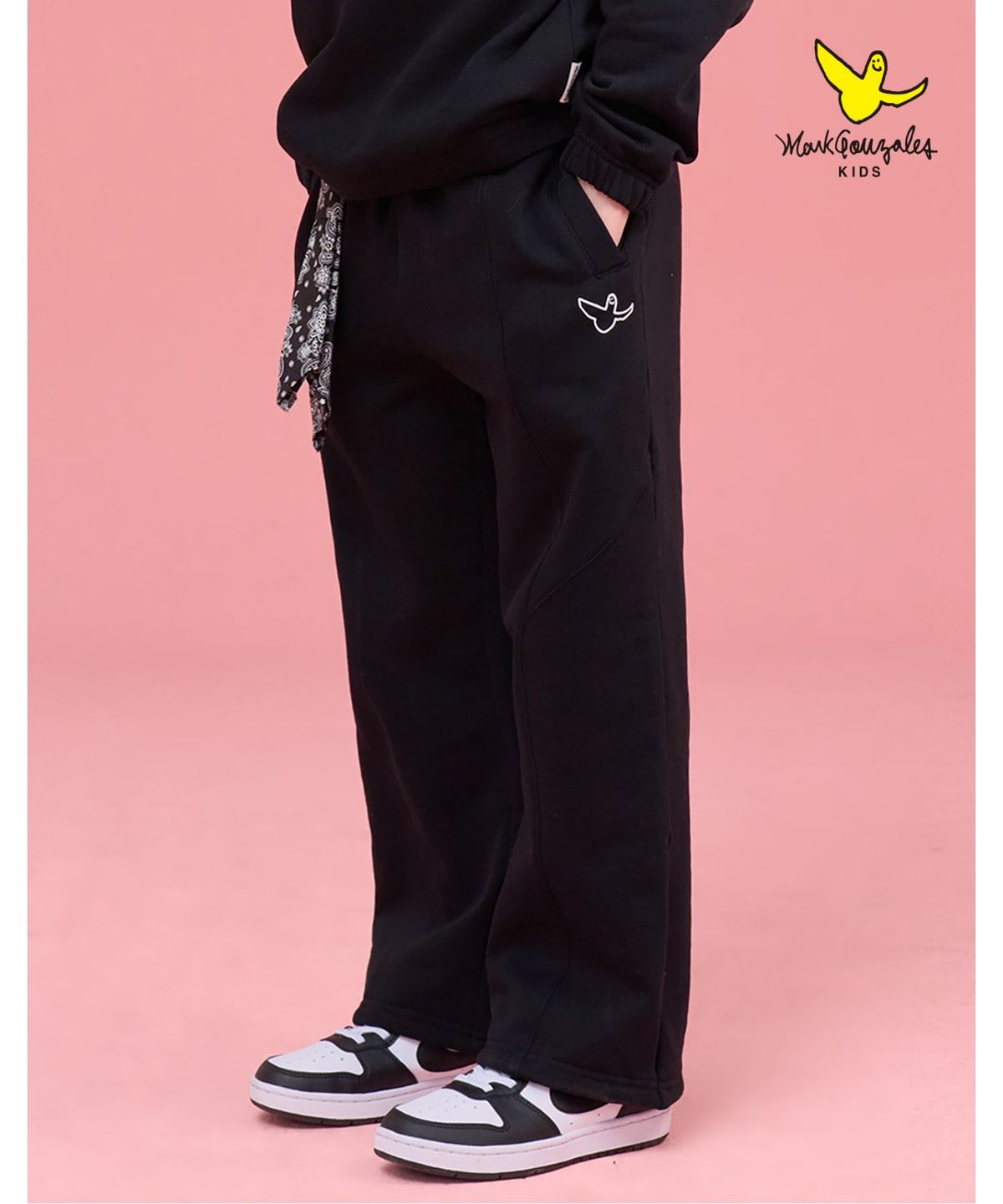마크곤잘레스 키즈(MARK GONZALES KIDS) 엔젤 스트링 일자 팬츠_블랙_MG61PJ02BK