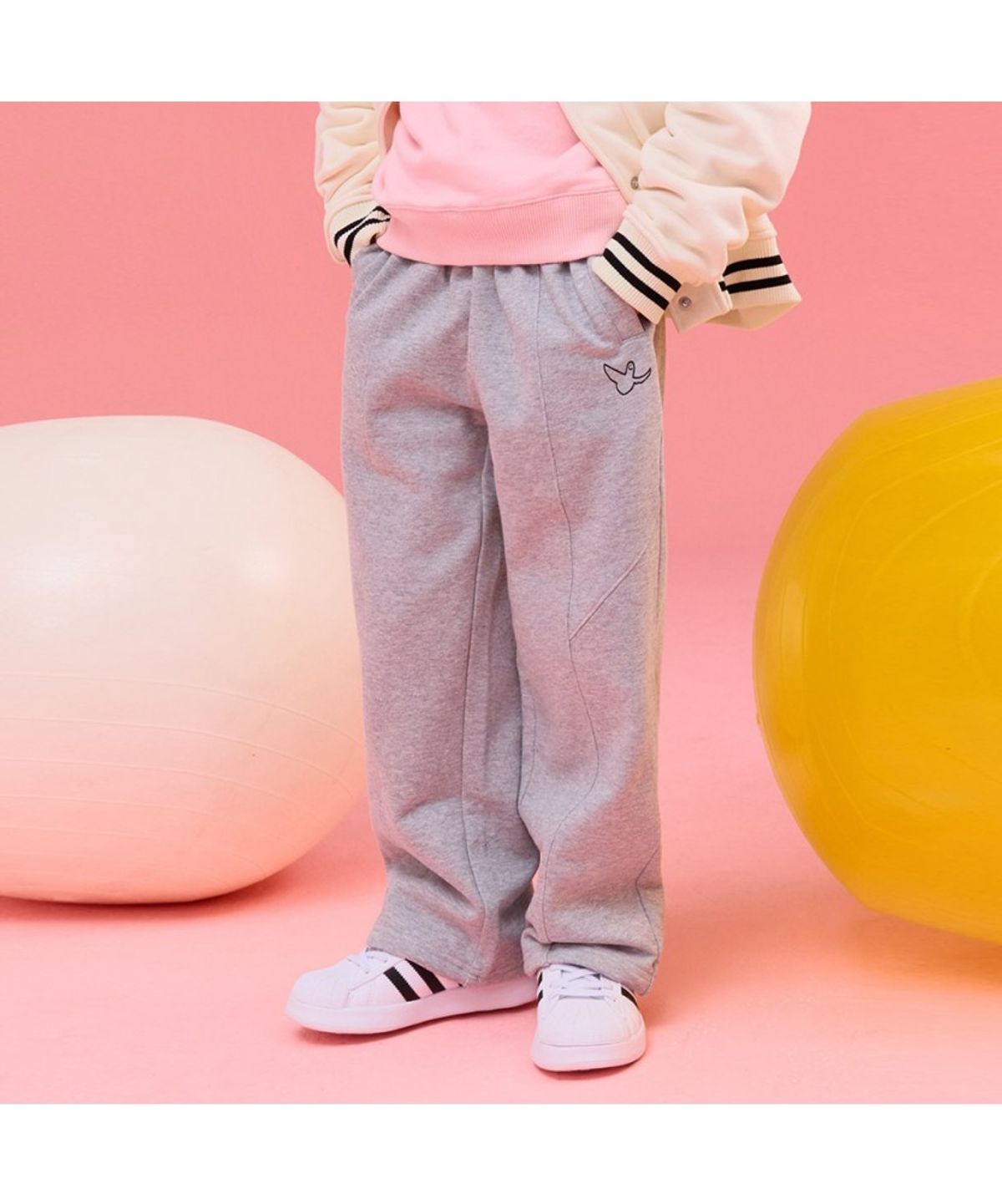 마크곤잘레스 키즈(MARK GONZALES KIDS) 엔젤 스트링 일자 팬츠_멜란지그레이_MG61PJ02MG