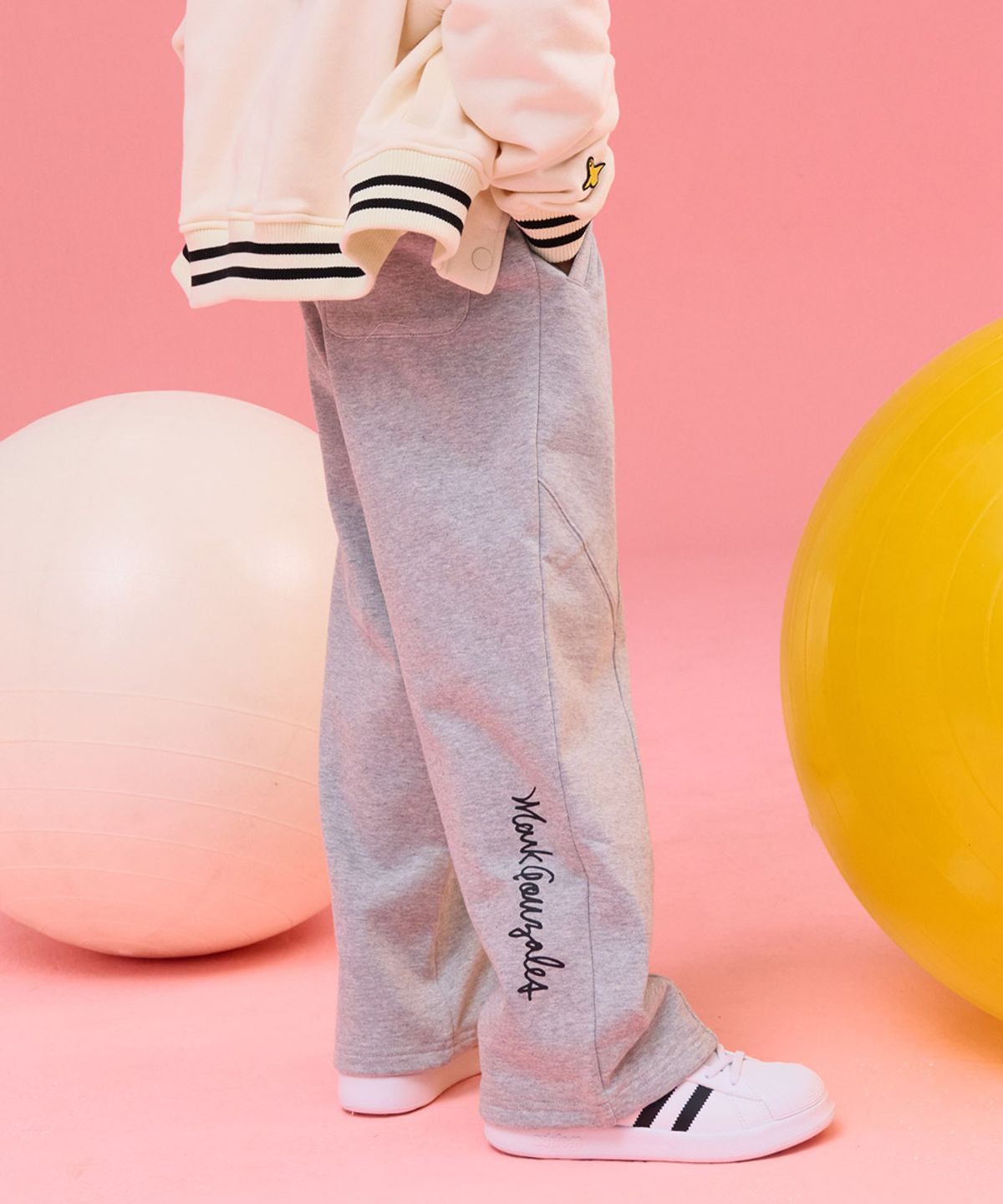 마크곤잘레스 키즈(MARK GONZALES KIDS) 엔젤 스트링 일자 팬츠_멜란지그레이_MG61PJ02MG