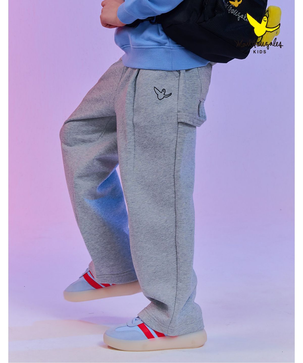 마크곤잘레스 키즈(MARK GONZALES KIDS) 엔젤 포켓 핀턱 팬츠_멜란지그레이_MG61PJ04MG
