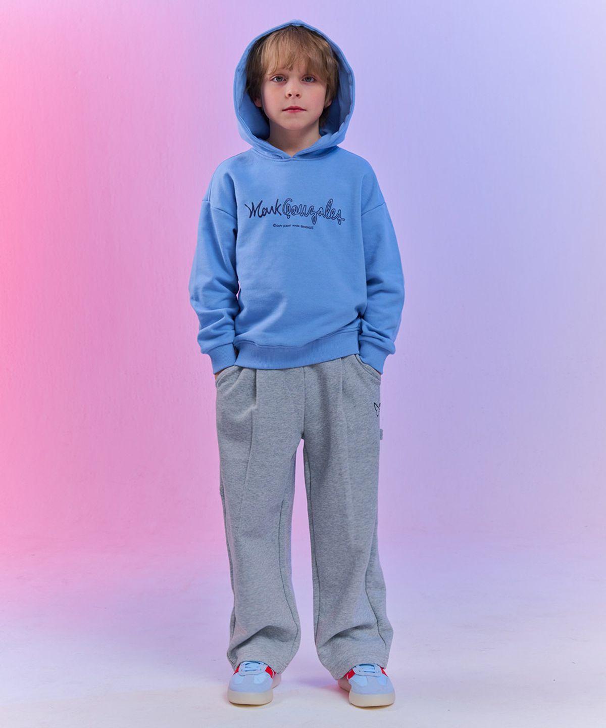 마크곤잘레스 키즈(MARK GONZALES KIDS) 엔젤 포켓 핀턱 팬츠_멜란지그레이_MG61PJ04MG