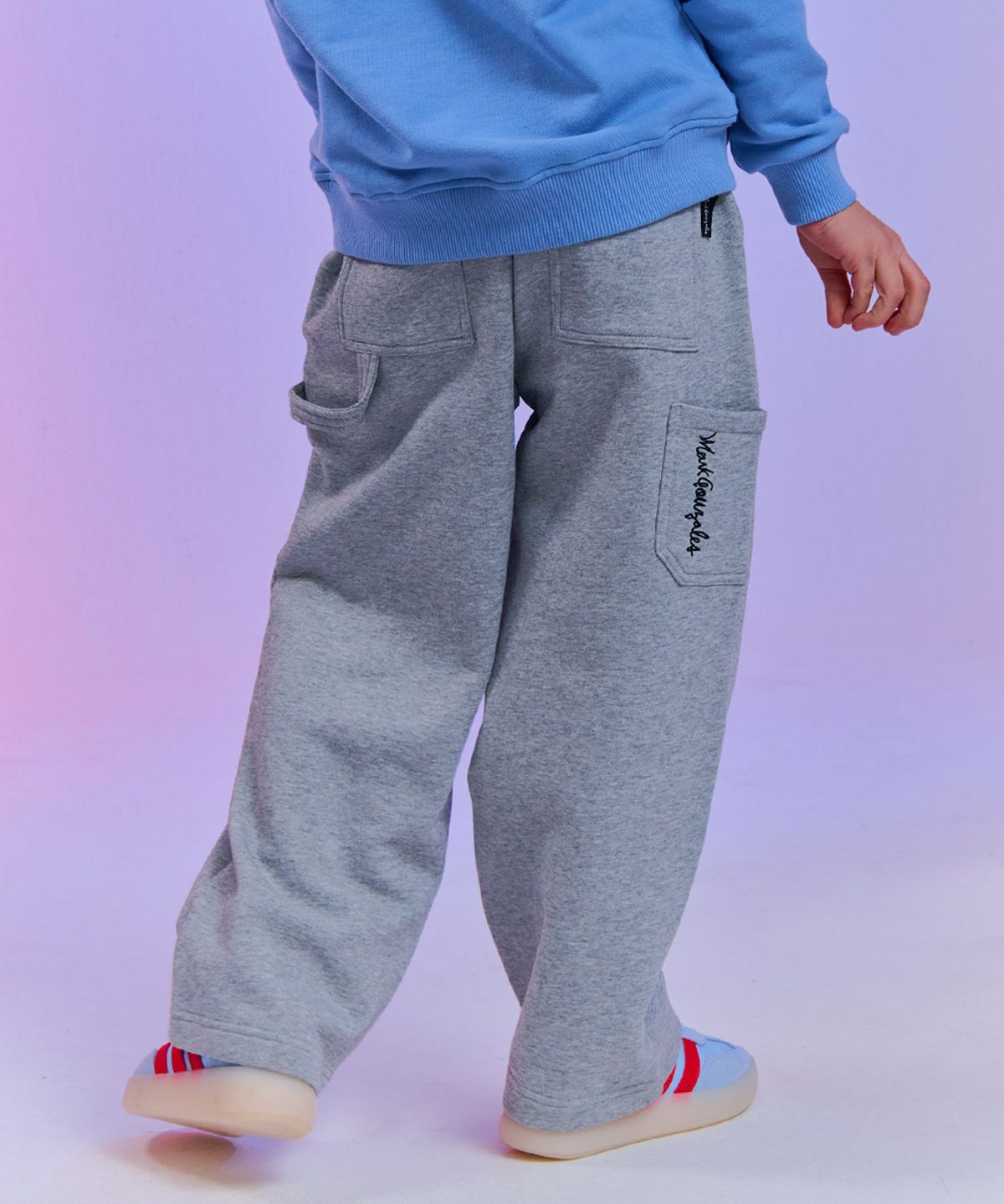 마크곤잘레스 키즈(MARK GONZALES KIDS) 엔젤 포켓 핀턱 팬츠_멜란지그레이_MG61PJ04MG