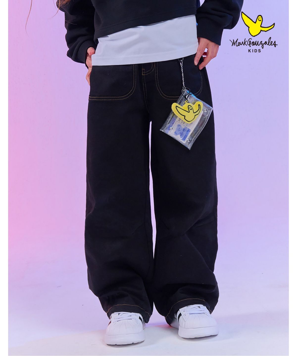 마크곤잘레스 키즈(MARK GONZALES KIDS) 엔젤 벌룬 면 트윌 팬츠_블랙_MG61PT03BK