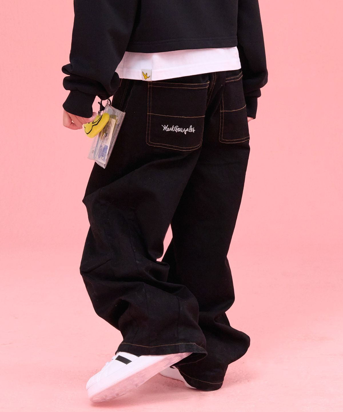 마크곤잘레스 키즈(MARK GONZALES KIDS) 엔젤 벌룬 면 트윌 팬츠_블랙_MG61PT03BK