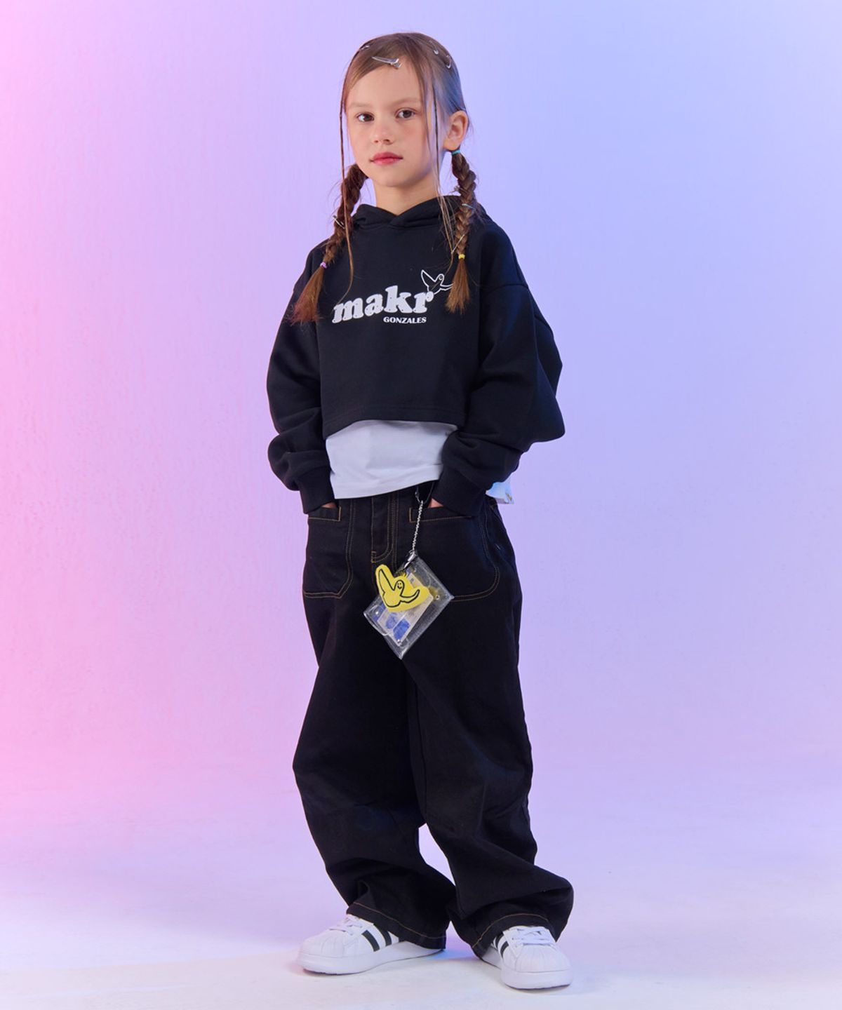 마크곤잘레스 키즈(MARK GONZALES KIDS) 엔젤 벌룬 면 트윌 팬츠_블랙_MG61PT03BK