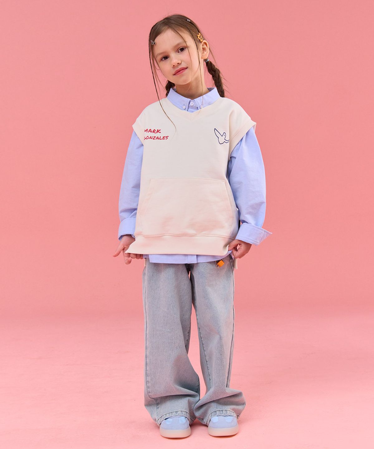 마크곤잘레스 키즈(MARK GONZALES KIDS) 엔젤 포켓 셔츠_라이트블루_MG61SH01LB