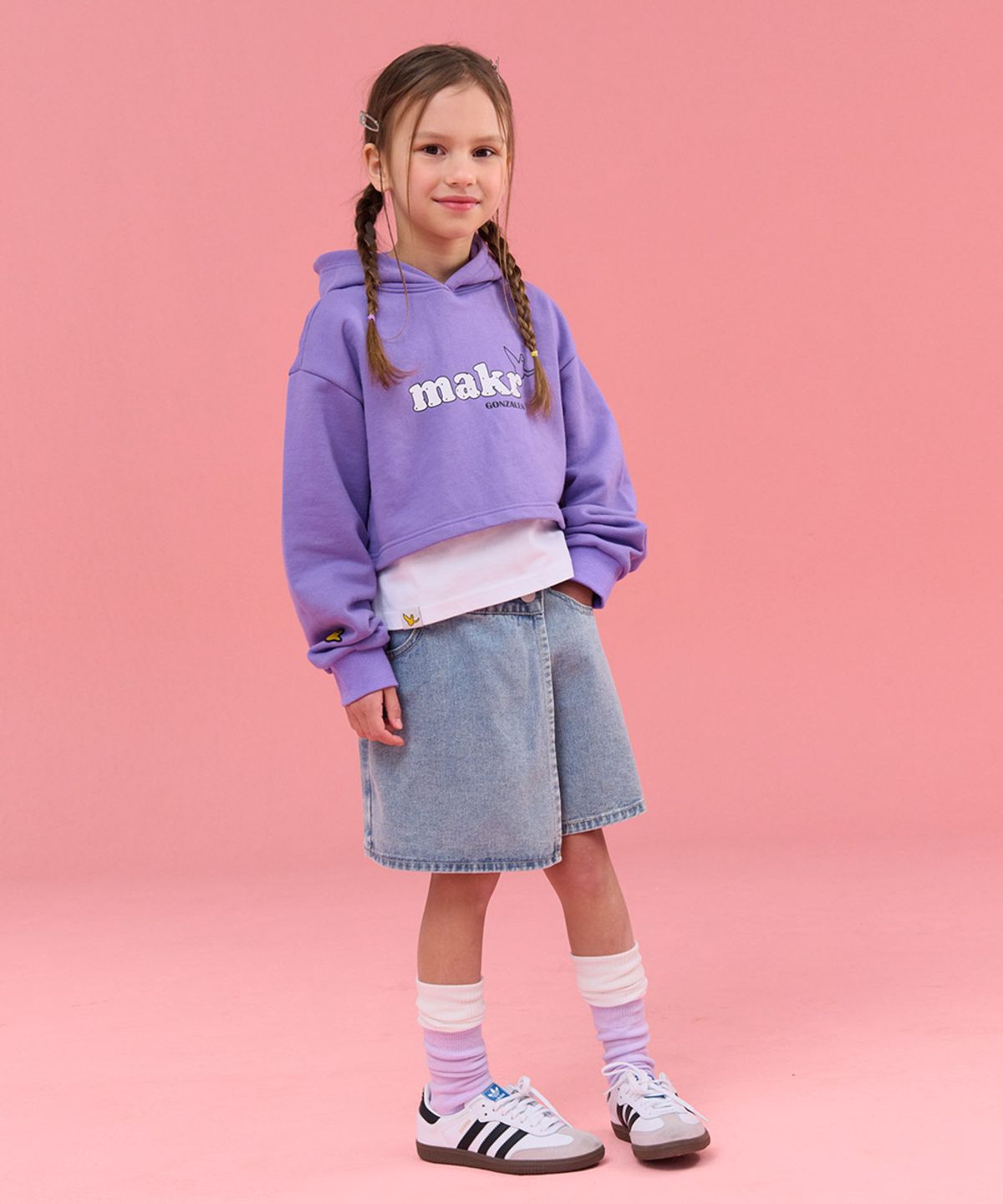 마크곤잘레스 키즈(MARK GONZALES KIDS) 엔젤 레이어드 후드 티셔츠_라벤더_MG61TH51LV