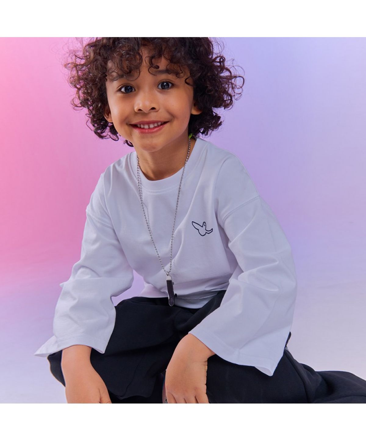 마크곤잘레스 키즈(MARK GONZALES KIDS) 엔젤 오리지널 7부 슬리브 티셔츠_화이트_MG61TL02WH
