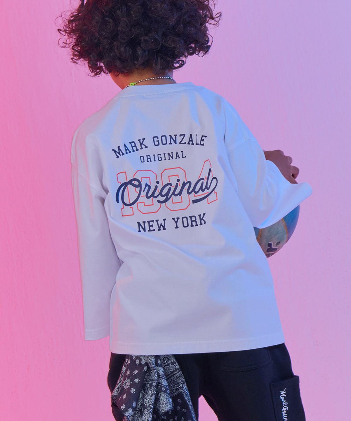 마크곤잘레스 키즈(MARK GONZALES KIDS) 엔젤 오리지널 7부 슬리브 티셔츠_화이트_MG61TL02WH