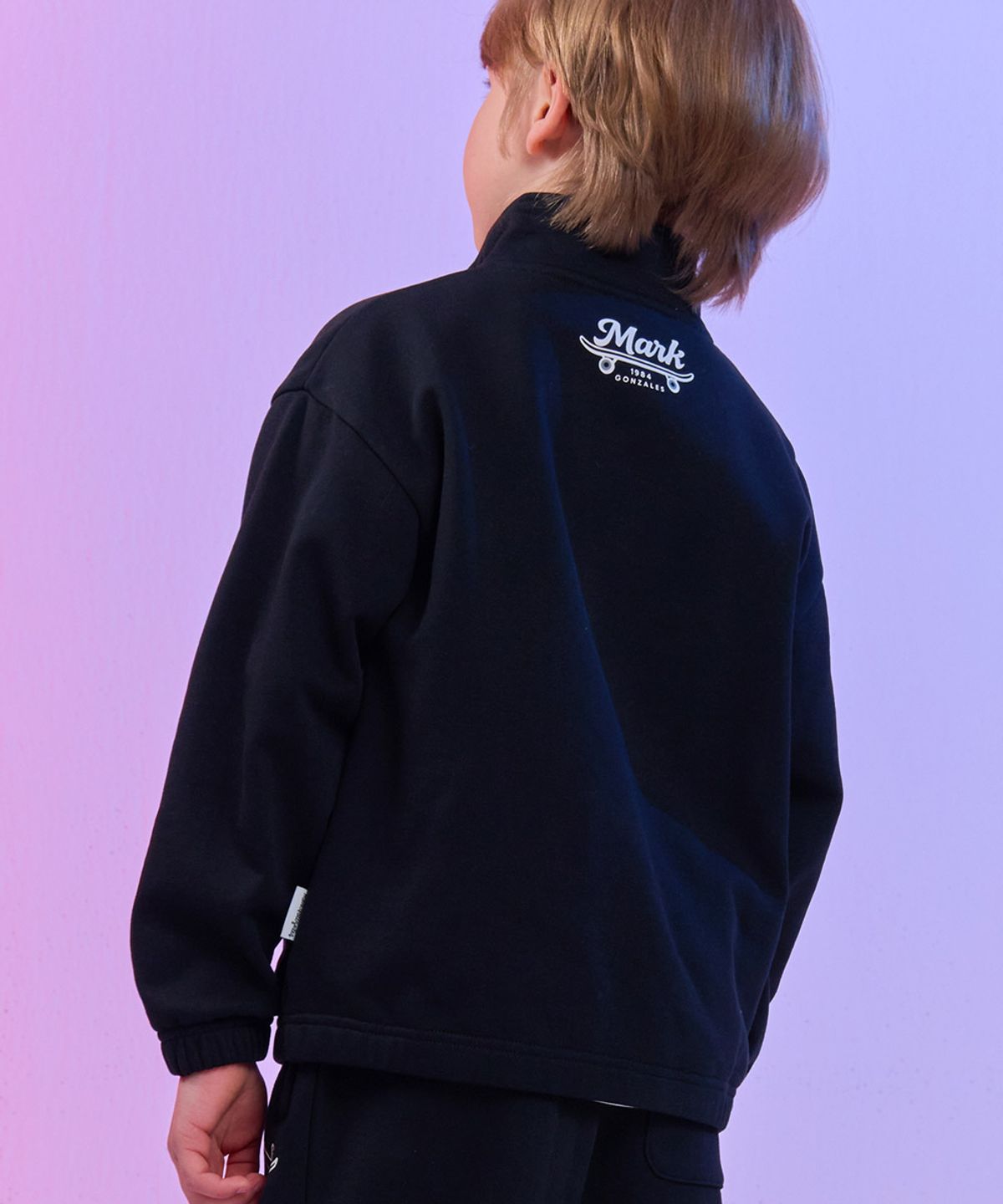 마크곤잘레스 키즈(MARK GONZALES KIDS) 엔젤 브루클린 반집업 맨투맨_블랙_MG61TM04BK
