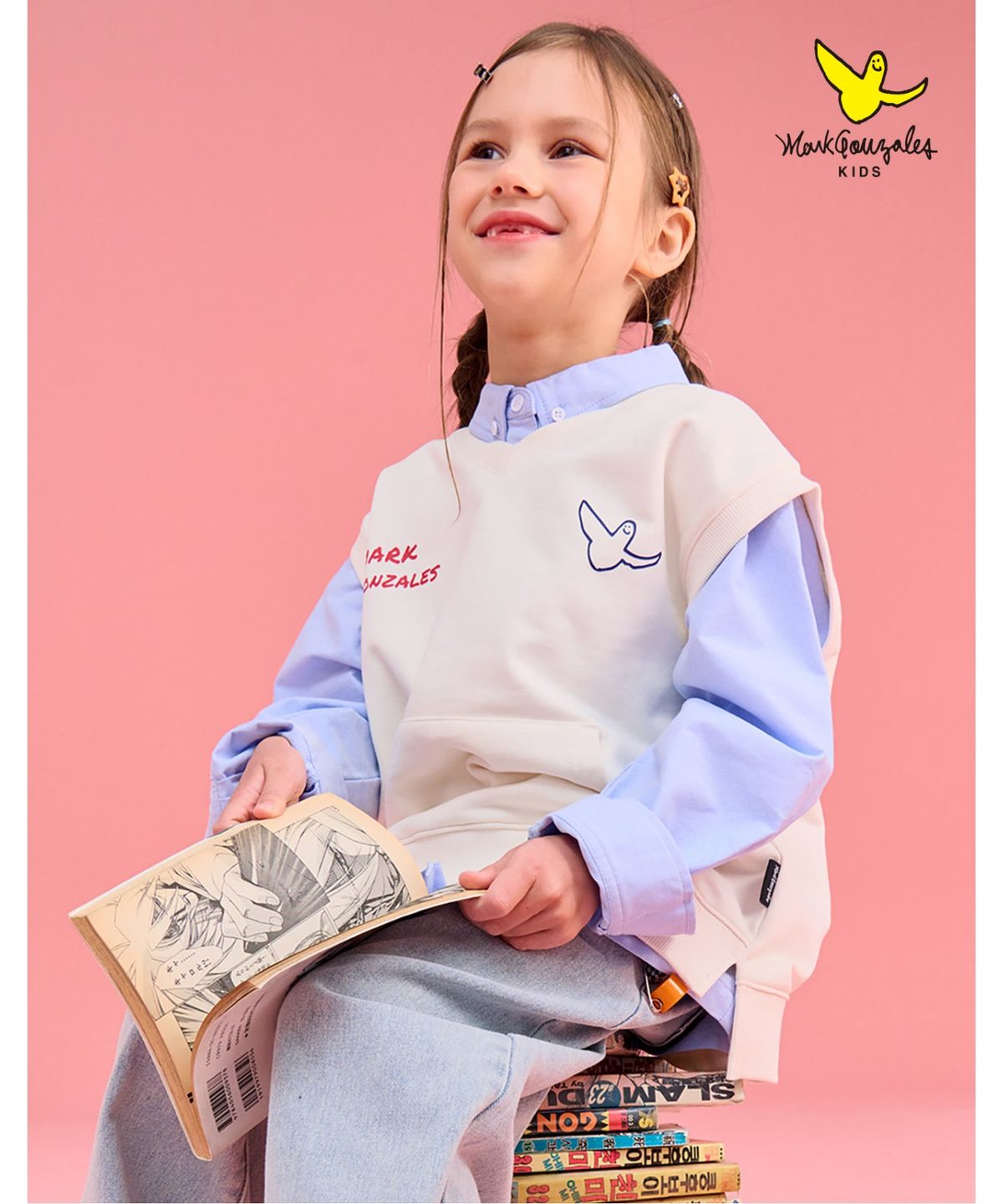 마크곤잘레스 키즈(MARK GONZALES KIDS) 엔젤 포켓 베스트_크림_MG61VT01CM