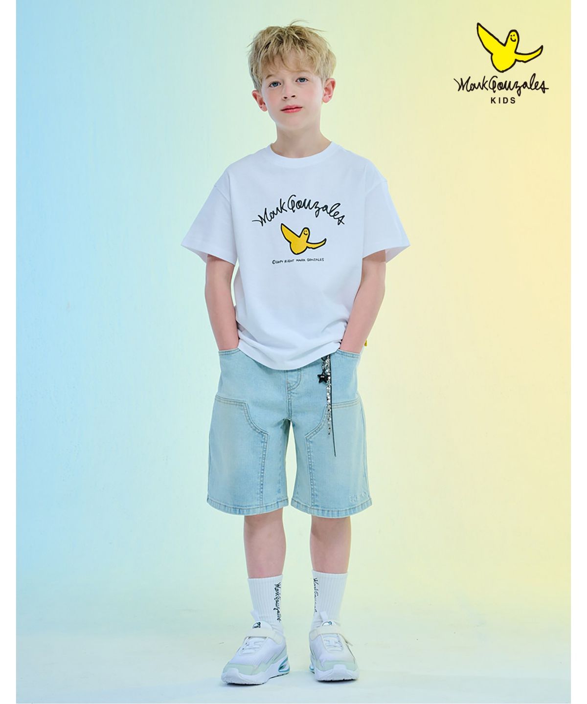 마크곤잘레스 키즈(MARK GONZALES KIDS) 마곤 모던 카팬터 데님팬츠_라이트블루_MG62HD02LB