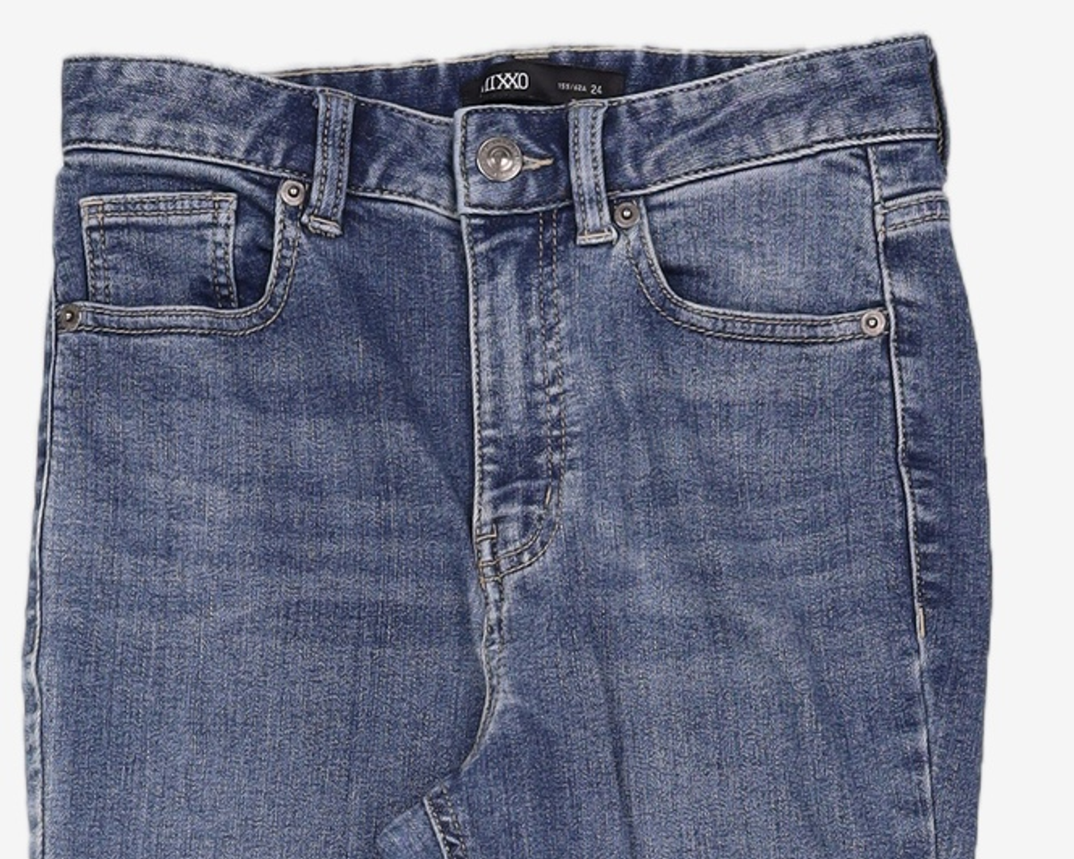 미쏘(MIXXO) 앞절개 포인트 슬림부츠컷 데님 MIWTJC114J 24