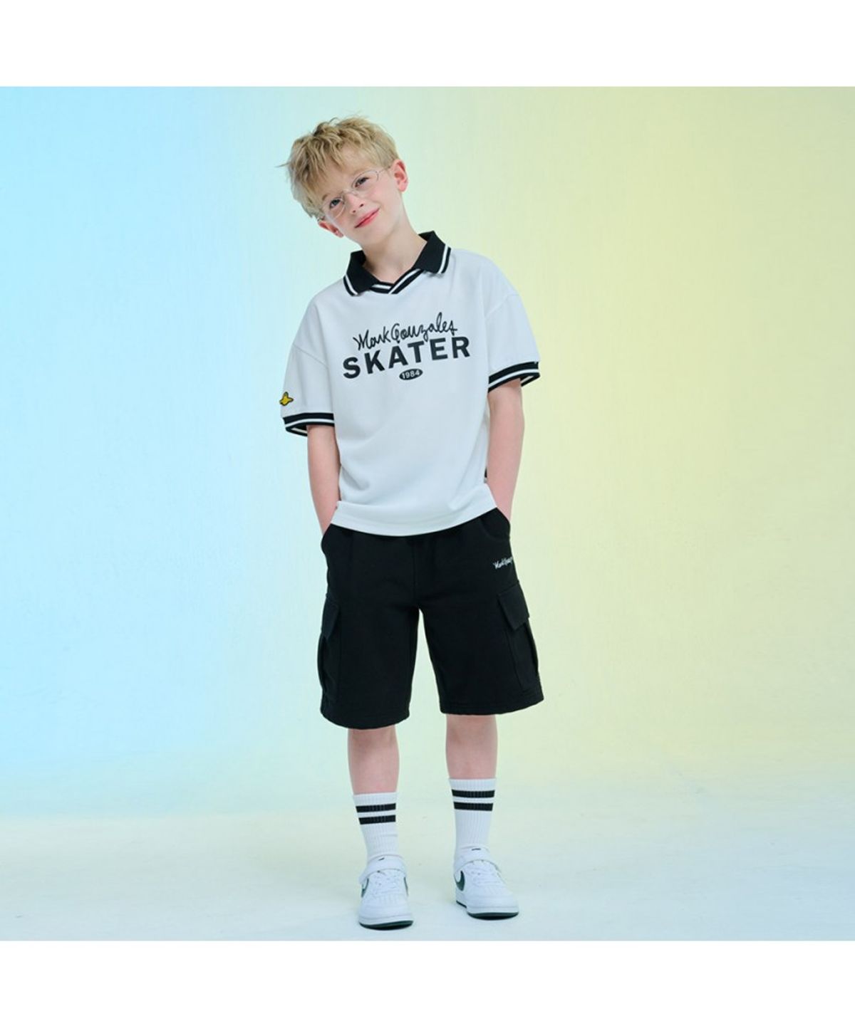 마크곤잘레스 키즈(MARK GONZALES KIDS) 엔젤 스트릿 카고 팬츠_블랙_MG62HJ01BK