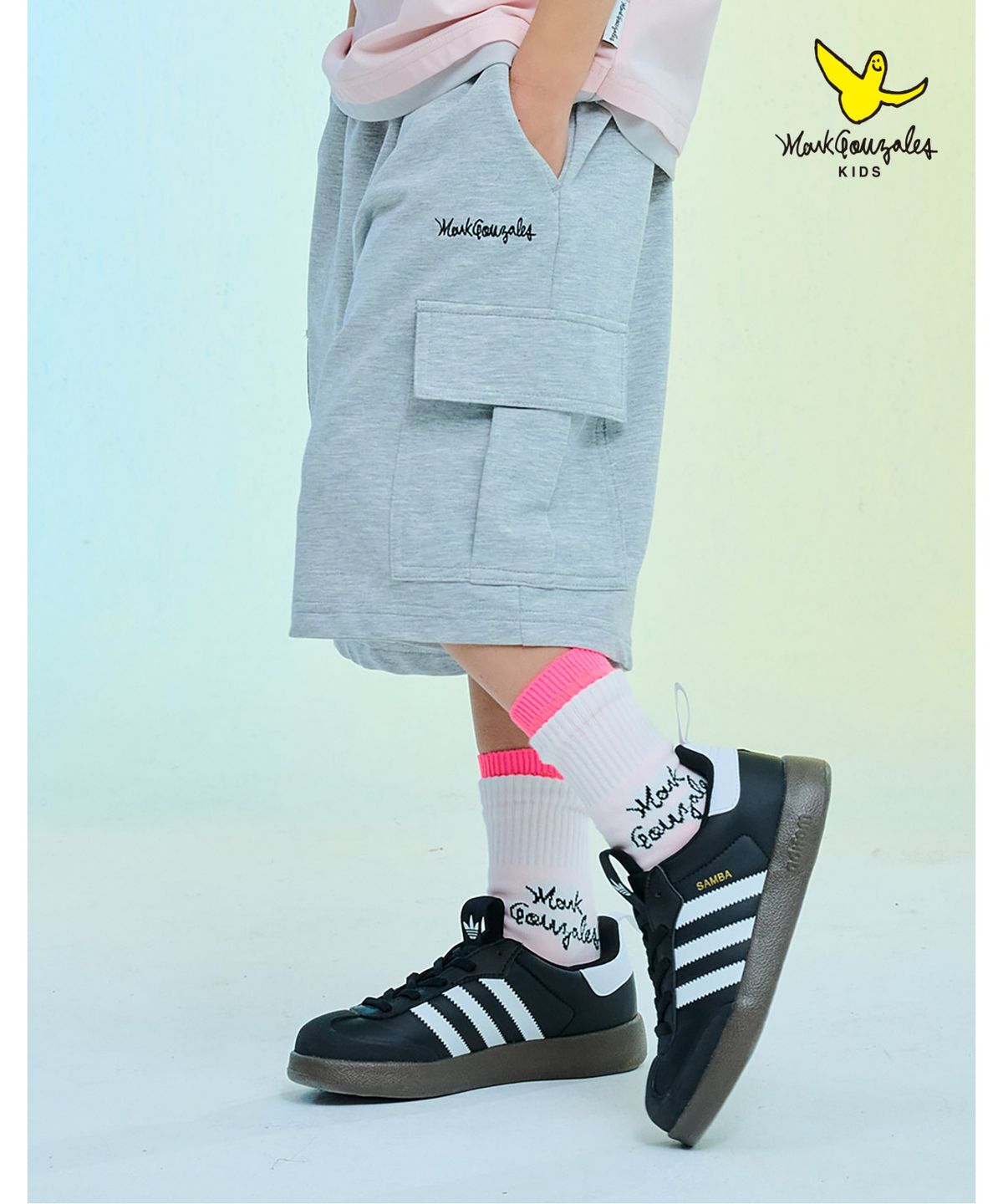 마크곤잘레스 키즈(MARK GONZALES KIDS) 엔젤 스트릿 카고 팬츠_멜란지그레이_MG62HJ01MG