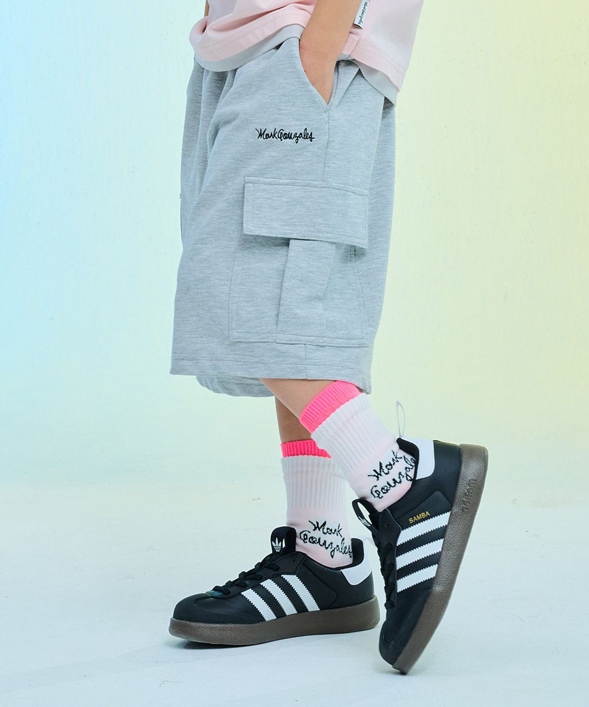마크곤잘레스 키즈(MARK GONZALES KIDS) 엔젤 스트릿 카고 팬츠_멜란지그레이_MG62HJ01MG