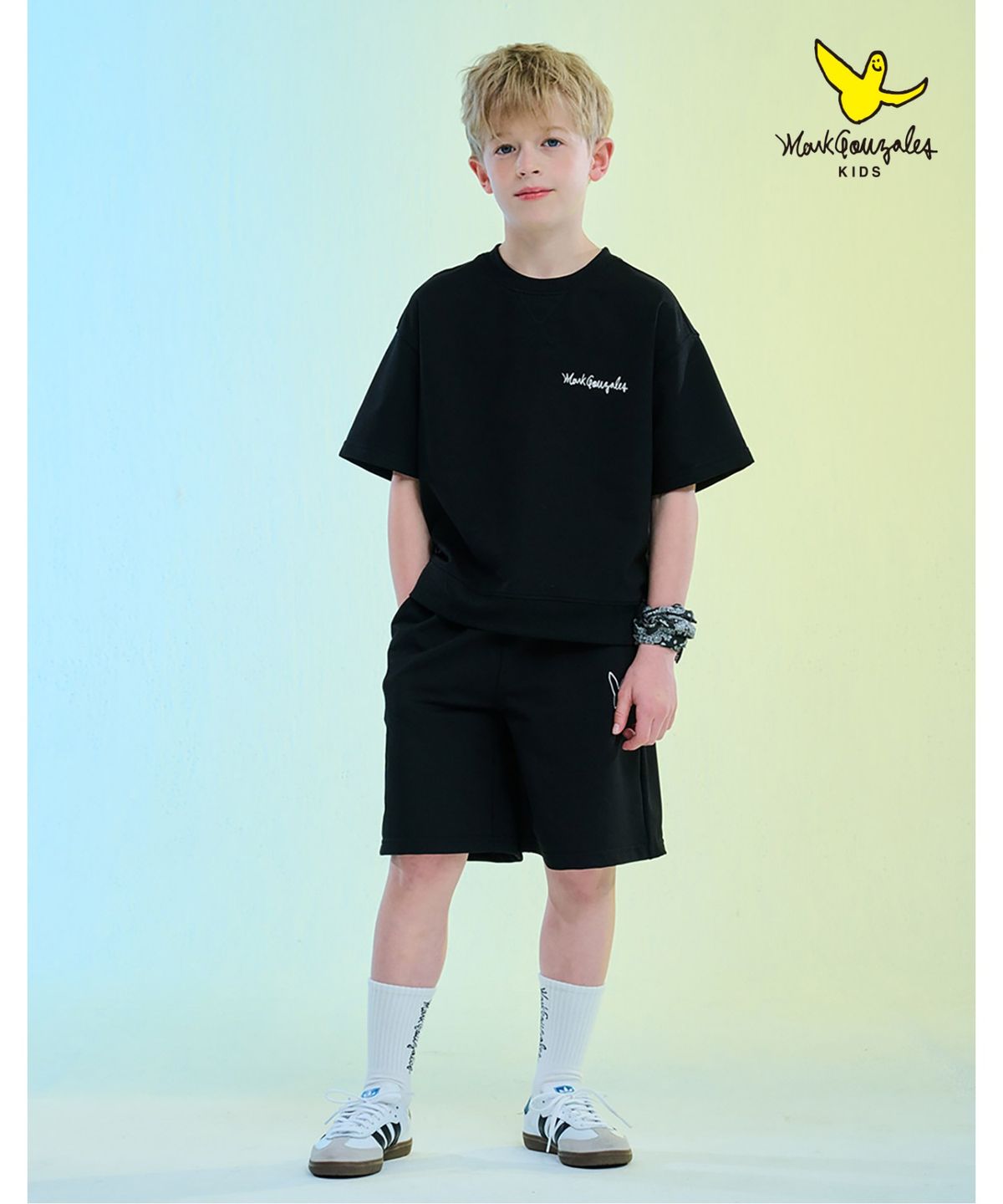 마크곤잘레스 키즈(MARK GONZALES KIDS) 마곤 맨투맨 셋업_블랙_MG62UP02BK