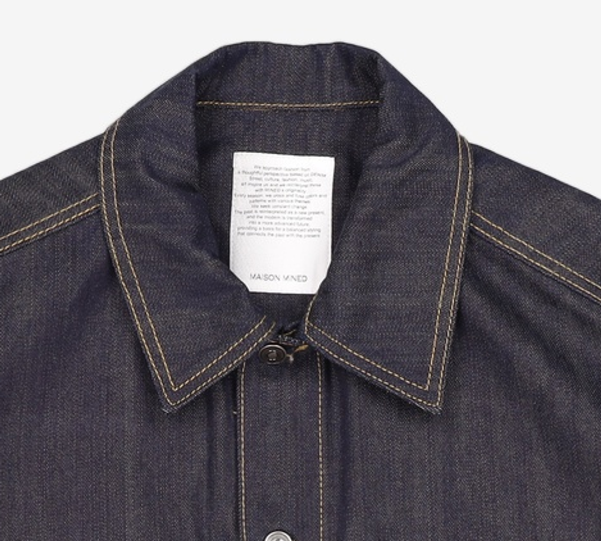메종미네드(MAISON MINED) CARBON INDIGO BELTED DENIM TRUCKER L