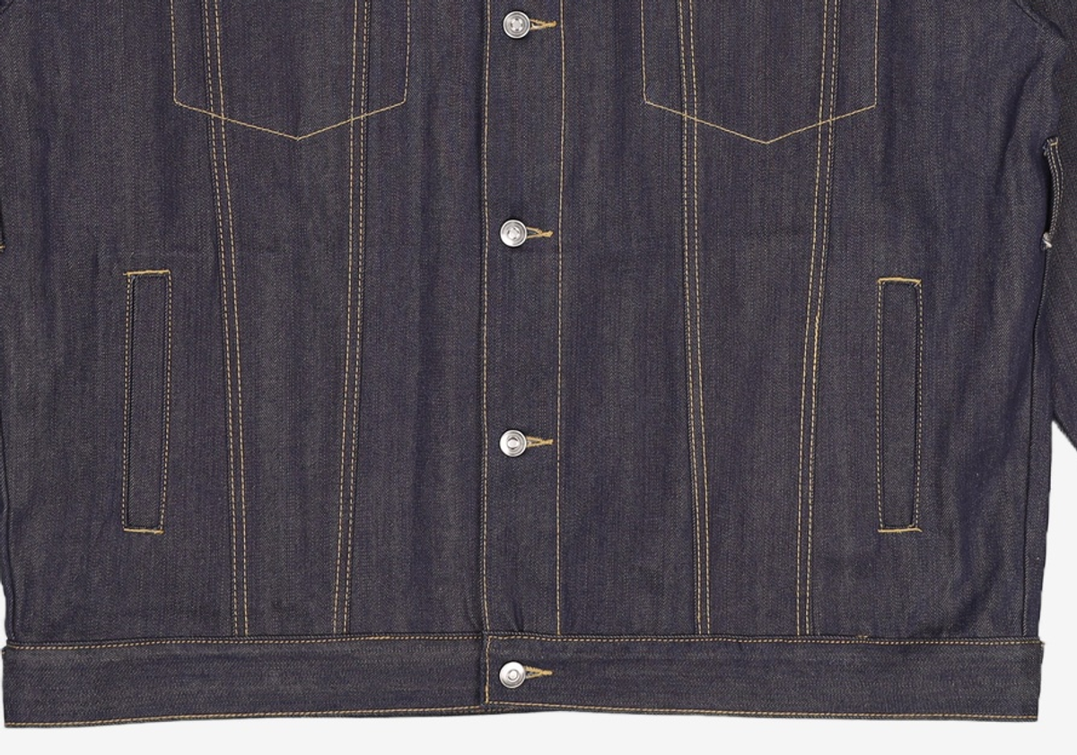 메종미네드(MAISON MINED) CARBON INDIGO BELTED DENIM TRUCKER L