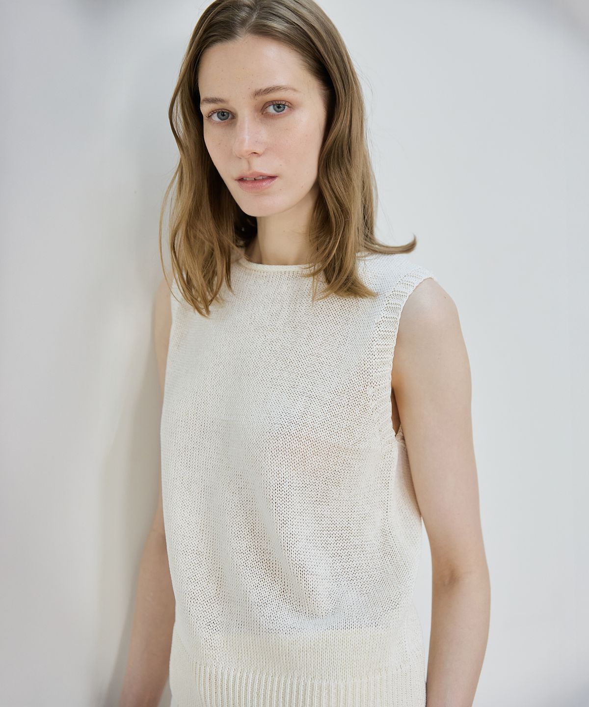 누토프(NUTOFFE) Weave Sleeveless Knit_Ivory