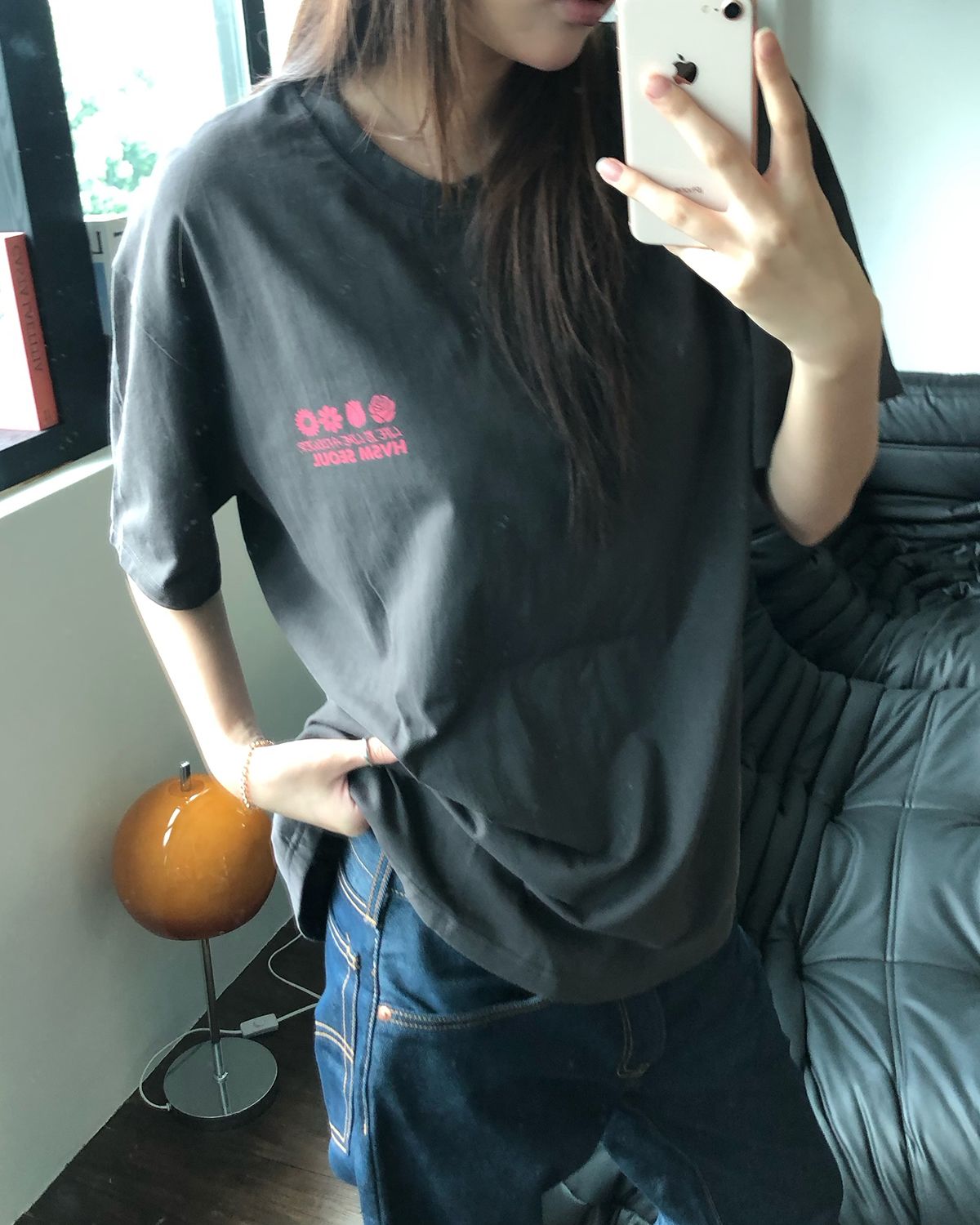 해비즘(HAVISM) NAME CARD S/S TEE(CHARCOAL)