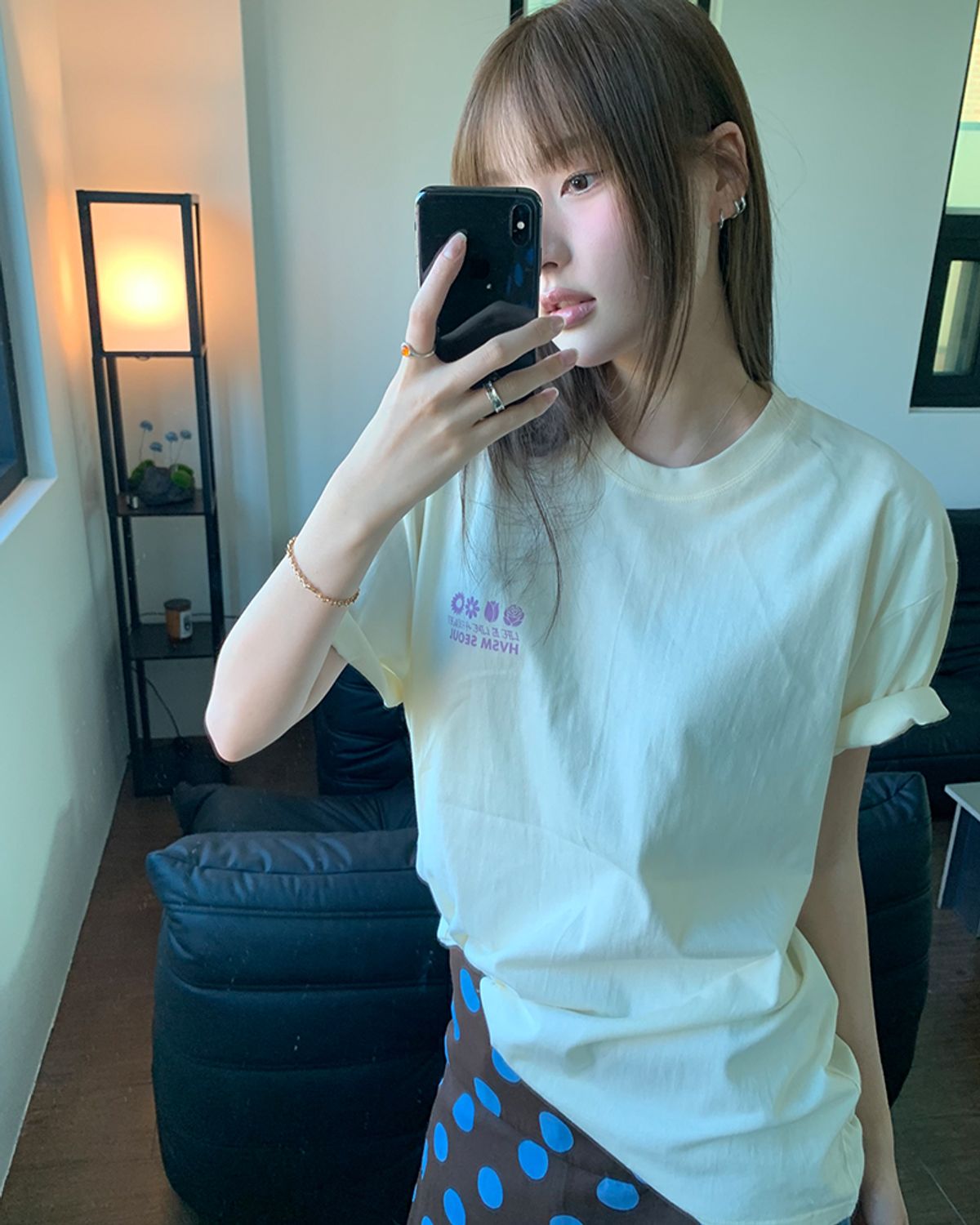 해비즘(HAVISM) NAME CARD S/S TEE(CREAM)